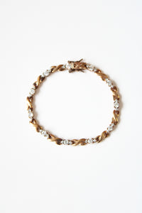 Cubic Zirconia Gold Toned 925 Bracelet