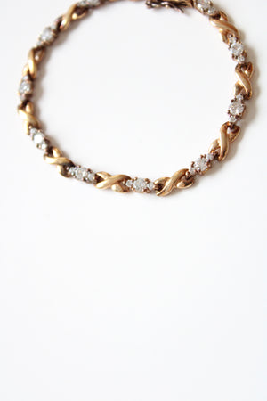 Cubic Zirconia Gold Toned 925 Bracelet