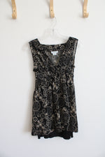 Motherhood Tan and Black Patterned Sleeveless Top | S
