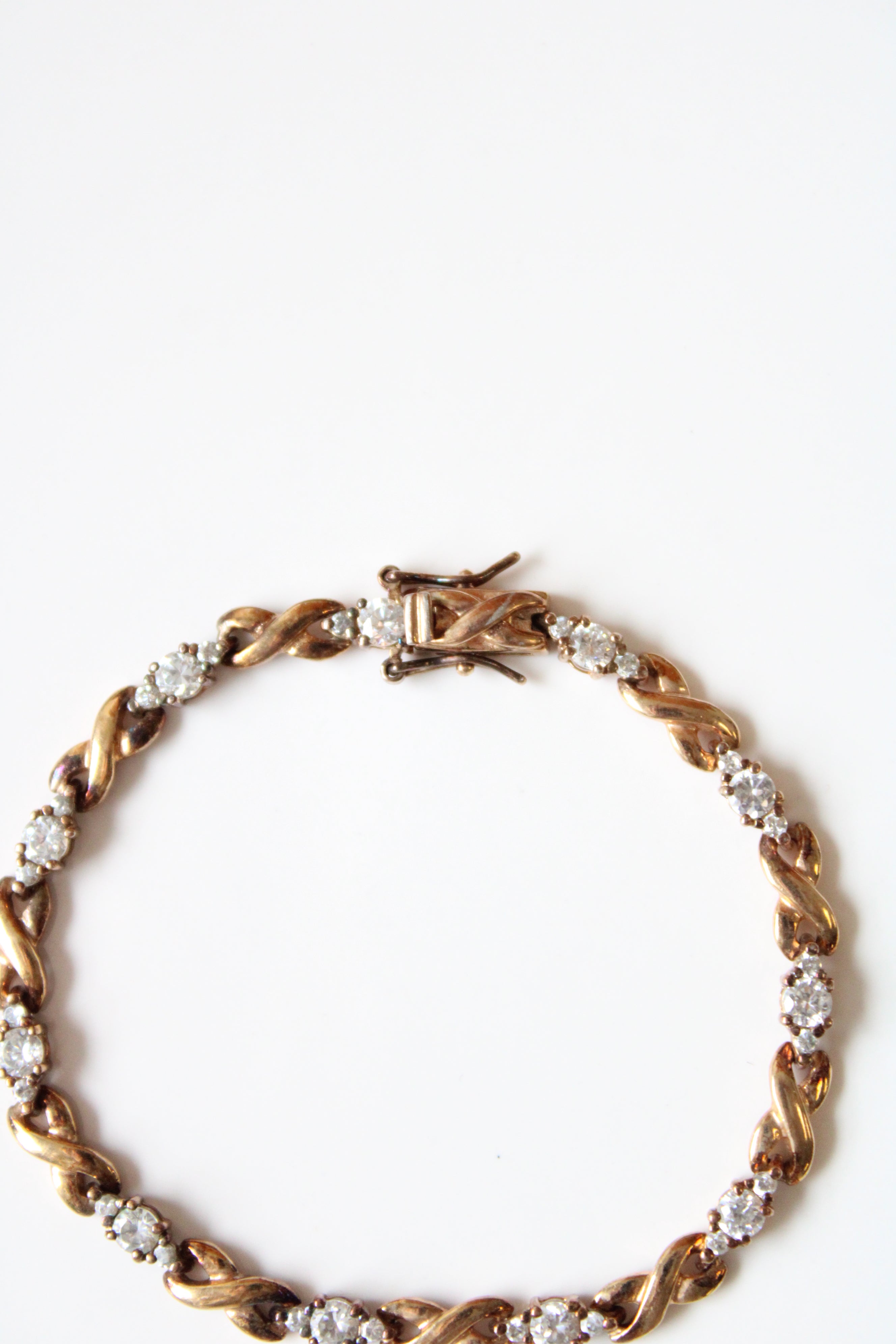 Cubic Zirconia Gold Toned 925 Bracelet
