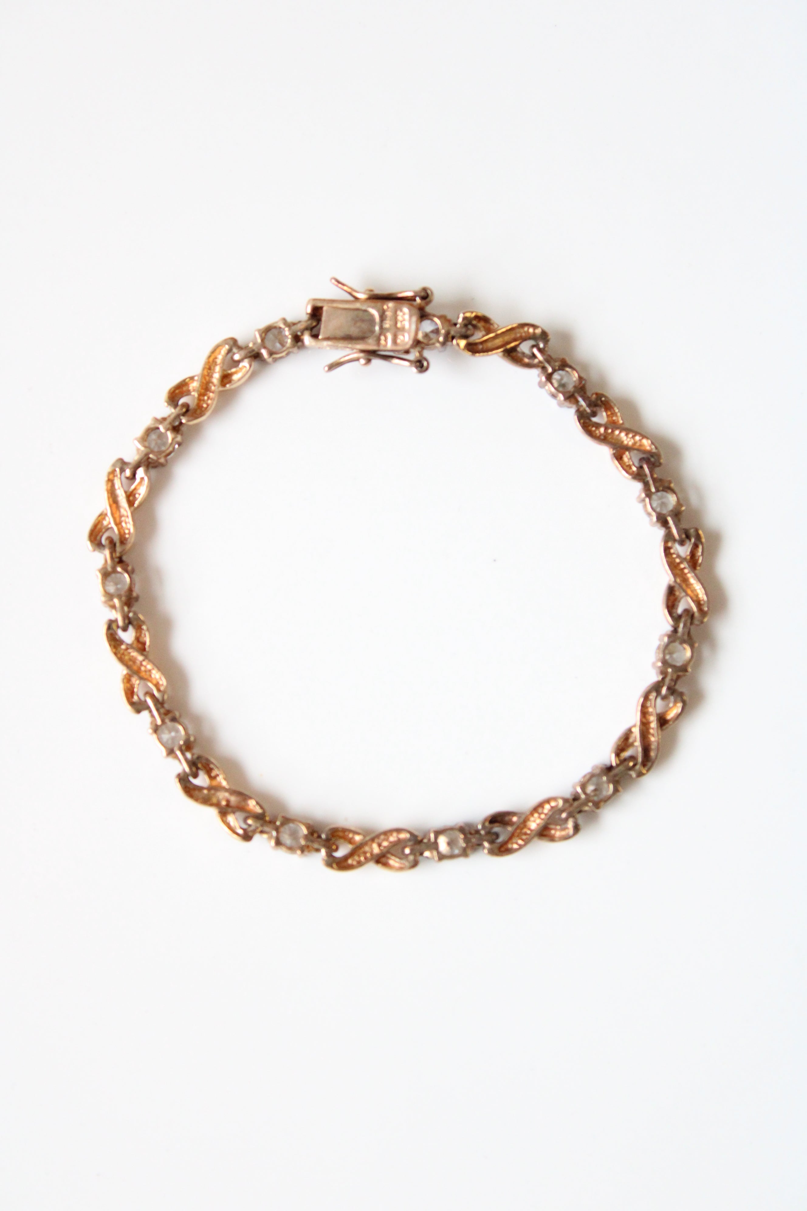 Cubic Zirconia Gold Toned 925 Bracelet