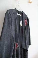 NEW Standard Grace Embroidered Roses Gray Cardigan | S