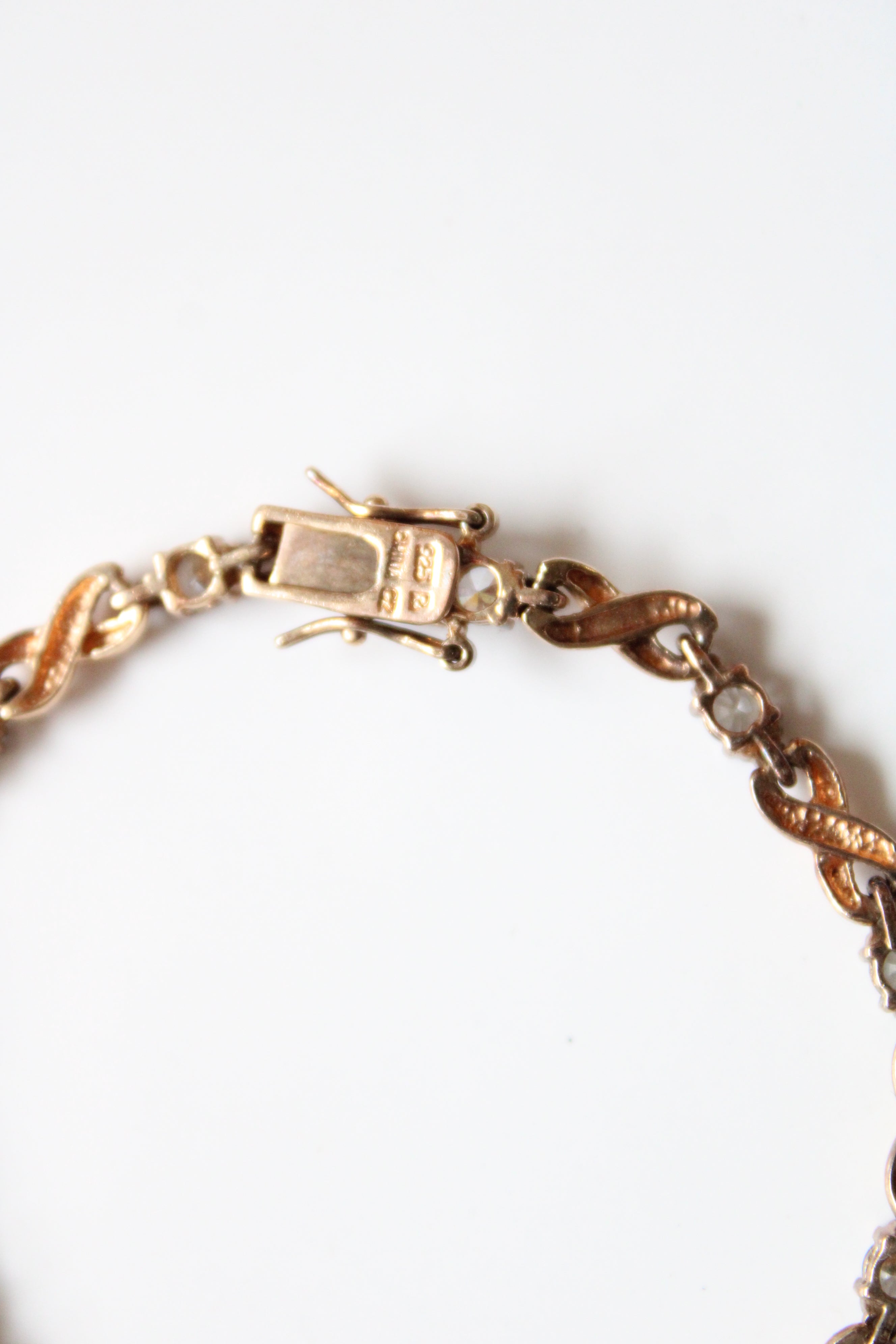Cubic Zirconia Gold Toned 925 Bracelet