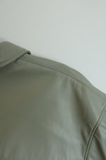 NEW American Eagle Sage Green Oversized Faux Leather Shacket | S