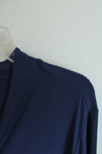 J.Jill Wearever Collection Long Deep Blue Open Front Cardigan | 3X