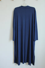 J.Jill Wearever Collection Long Deep Blue Open Front Cardigan | 3X