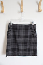 Gap Stretch Gray & Black Plaid Mini Skirts | 0