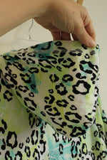 Chico's Tropical Green Cheetah Print SS Front Zip Jacket
