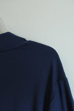 J.Jill Wearever Collection Long Deep Blue Open Front Cardigan | 3X