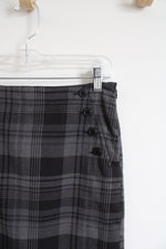 Gap Stretch Gray & Black Plaid Mini Skirts | 0