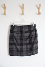 Gap Stretch Gray & Black Plaid Mini Skirts | 0