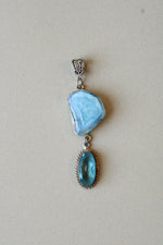 Sterling Silver Blue Larimar Necklace Pendant