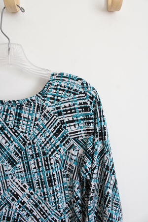 AGB Petite Blue and White Patterned Top | L