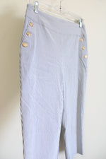 Roz & Ali Blue Striped Capri Pant | 4