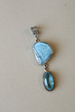 Sterling Silver Blue Larimar Necklace Pendant