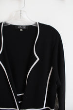 NEW Kasper Black & White Buttoned Duster Cardigan | L