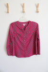 Croft & Barrow Long Sleeved Pink Patterned Blouse | M