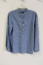 Gap Cotton Long Sleeved Blue Shirt | S
