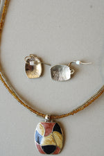 Kim Rogers Geometric Enamel Necklace & Earring Set