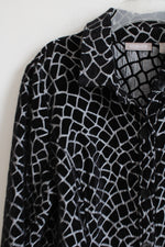 Chico's Black & Silver Giraffe Print Jacket | 2 (L/12)
