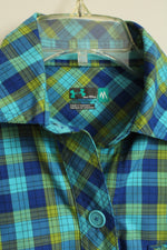 Under Armour Blue and Green Plaid Button Down Shirt | M