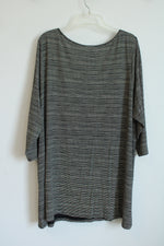 NEW J.Jill Wearever Black and White Striped Boatneck Top | 3X