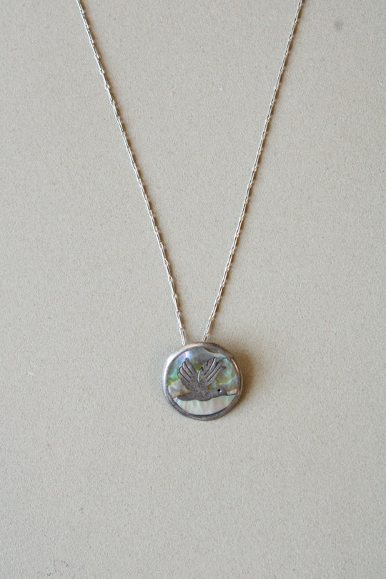 Dove Abalone Sterling Silver Necklace & Pendant