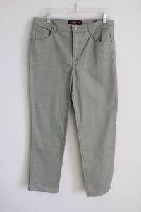 Gloria Vanderbilt Sage Green Amanda Denim Jeans | 14 Petite