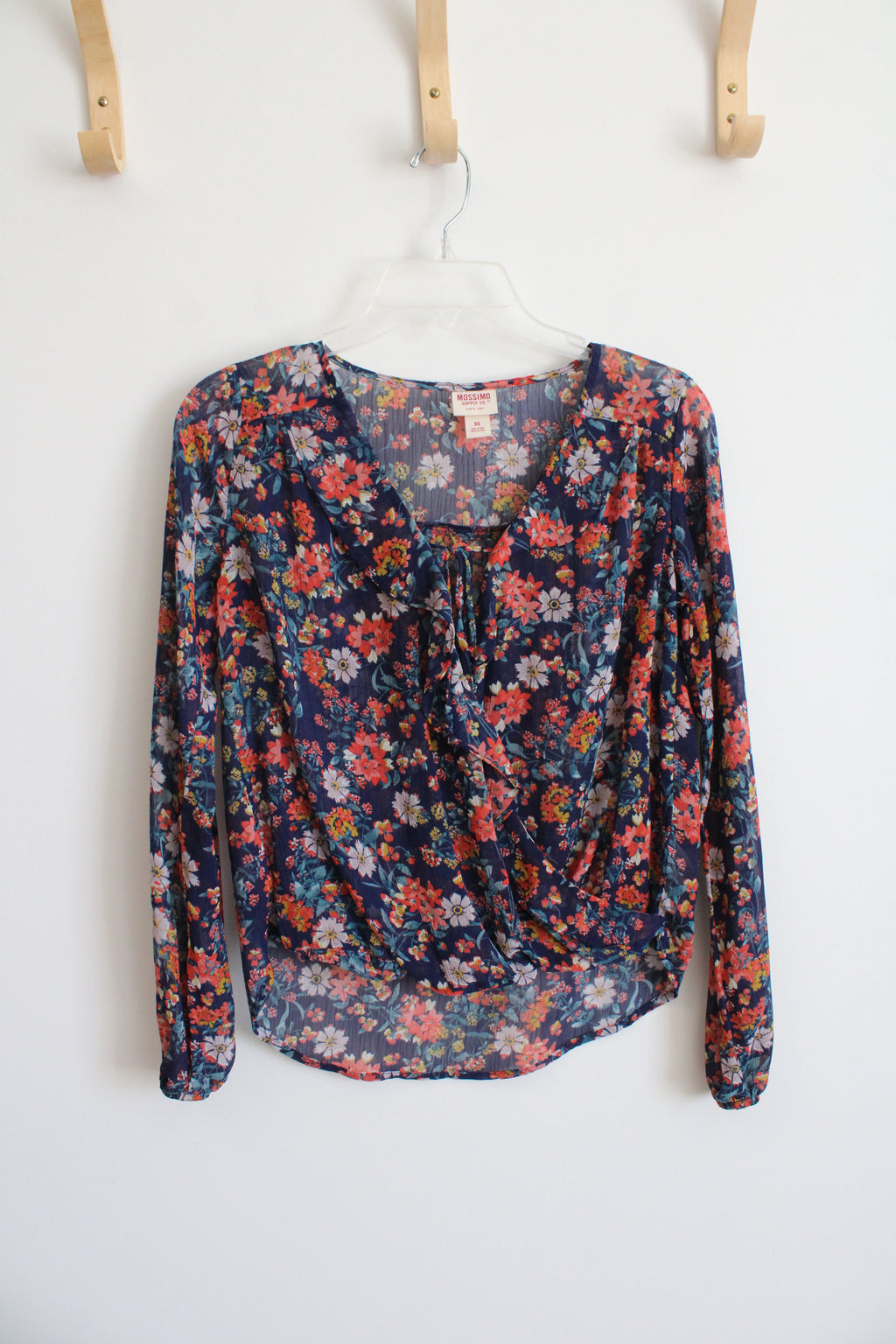 Mossimo Supply Co Blue Floral Blouse | XS
