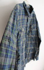 Columbia Omni-Shade Green Blue & Gray Plaid Button Down Shirt | 2X Tall