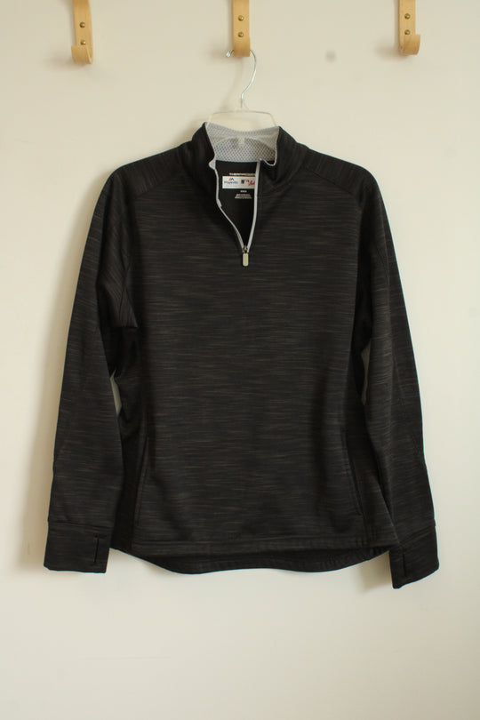 Majestic Authentic Collection Dark Gray Therma Base Quarter Zip Pullover | M