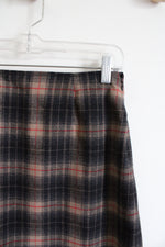 Vintage The Limited Black Tan & Red Plaid Wool Blend Mini Skirt | 4