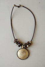 Premier Designs Caramel Latte Hammered Pendant Necklace