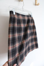 Vintage The Limited Black Tan & Red Plaid Wool Blend Mini Skirt | 4