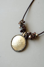 Premier Designs Caramel Latte Hammered Pendant Necklace