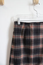 Vintage The Limited Black Tan & Red Plaid Wool Blend Mini Skirt | 4