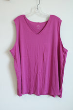 NEW J. Jill Dragon Fruit Pink V-neck Sleeveless Top | 3X