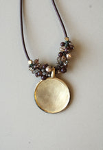 Premier Designs Caramel Latte Hammered Pendant Necklace
