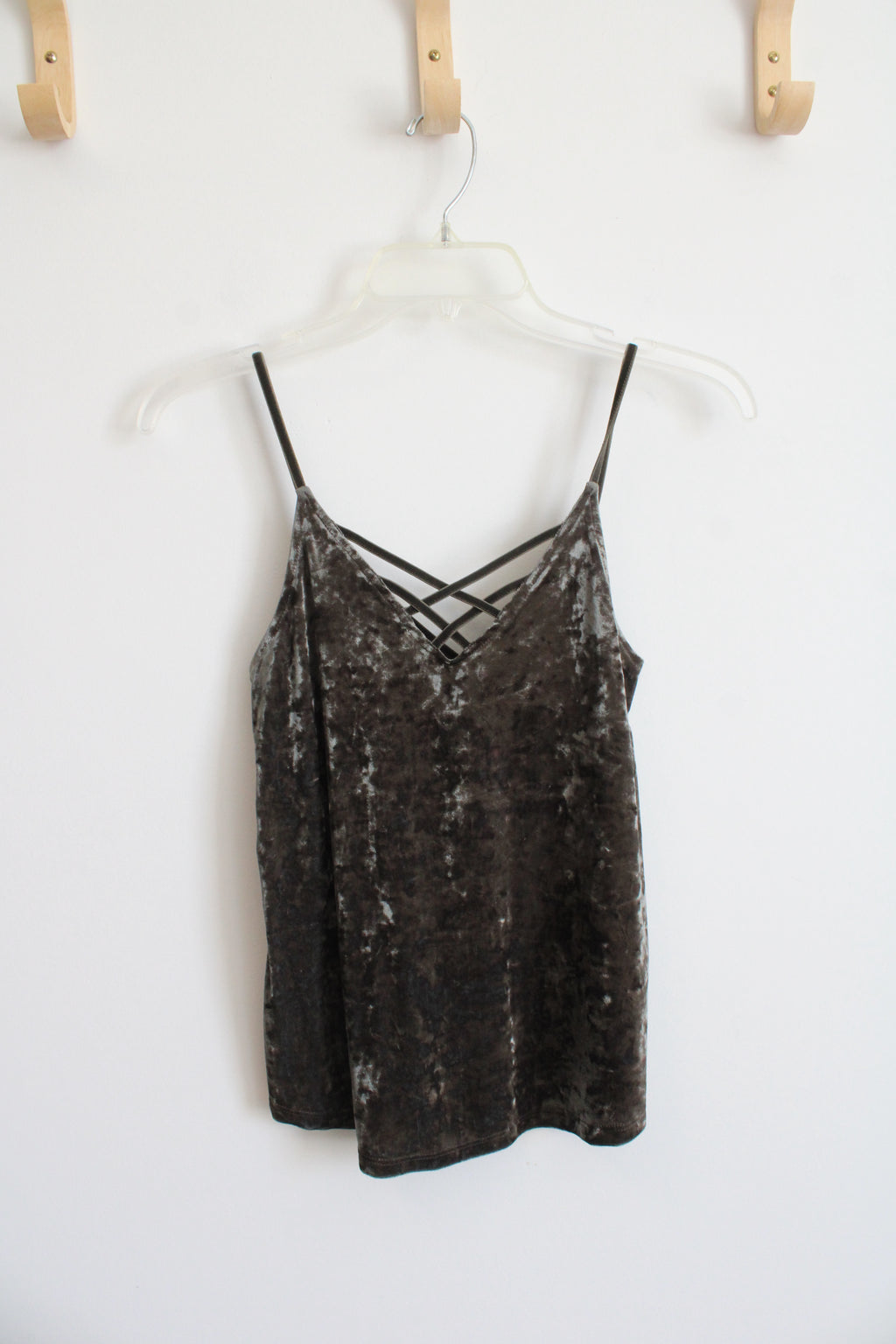 American Eagle Green Velvet Tank | XS