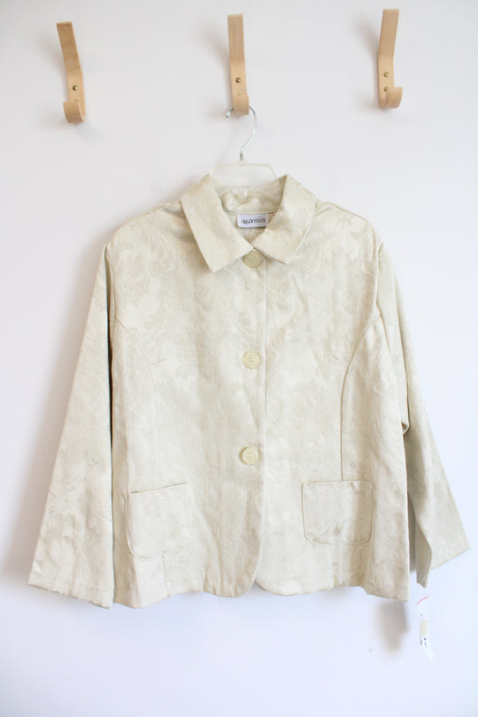 NEW Apparenza Vintage Ivory Floral Patterned Jacket | XL Petite