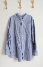 KS Signature Blue & White Plaid Button Down Shirt | 19 35/36