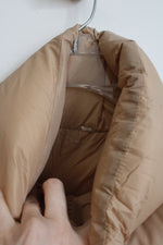 Tan Cropped Puffer Vest | XL
