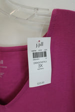 NEW J. Jill Dragon Fruit Pink V-neck Sleeveless Top | 3X