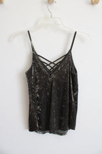 American Eagle Green Velvet Tank | XS