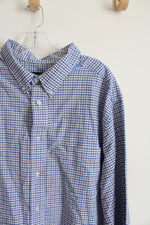 KS Signature Blue & White Plaid Button Down Shirt | 19 35/36
