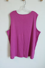 NEW J. Jill Dragon Fruit Pink V-neck Sleeveless Top | 3X
