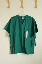 NEW Cherokee Green Workwear Unisex Front Pocket Scrub Top | M