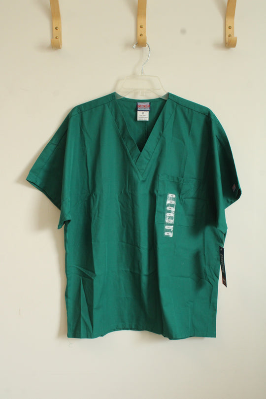 NEW Cherokee Green Workwear Unisex Front Pocket Scrub Top | M