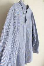 KS Signature Blue & White Plaid Button Down Shirt | 19 35/36