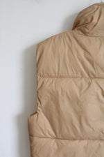 Tan Cropped Puffer Vest | XL